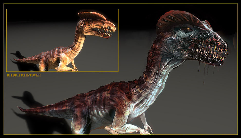 Dilophosaurus Zombified Art from Turok