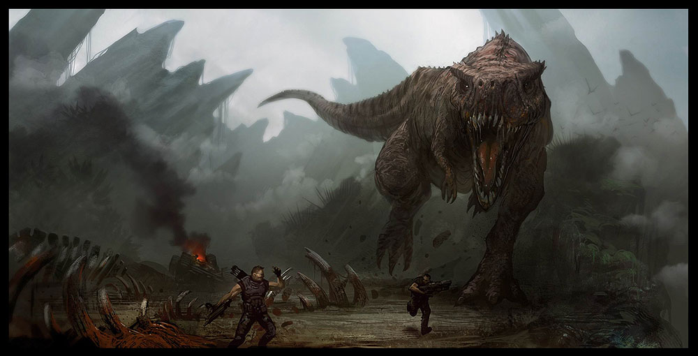Giganotosaurus Feeding Ground Art from Turok