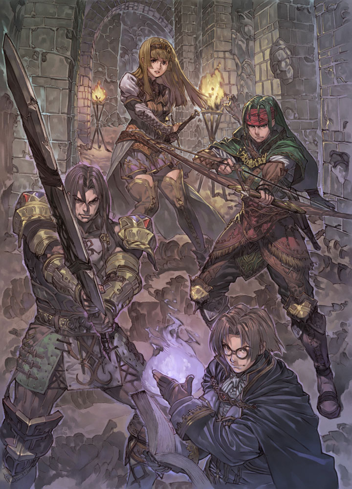 Dylan, Alicia, Rufus, and Lezard Art from Valkyrie Profile 2: Silmeria