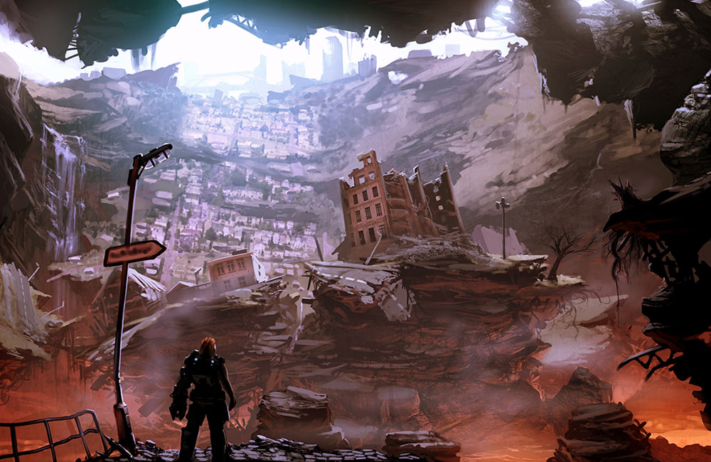 Sinkhole Art from Bionic Commando