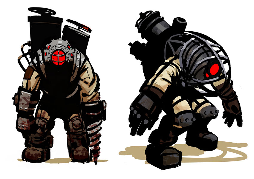 Big Daddy Early Concept Art from BioShock 2