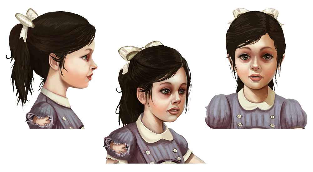 Little Sister Faces Art from BioShock 2