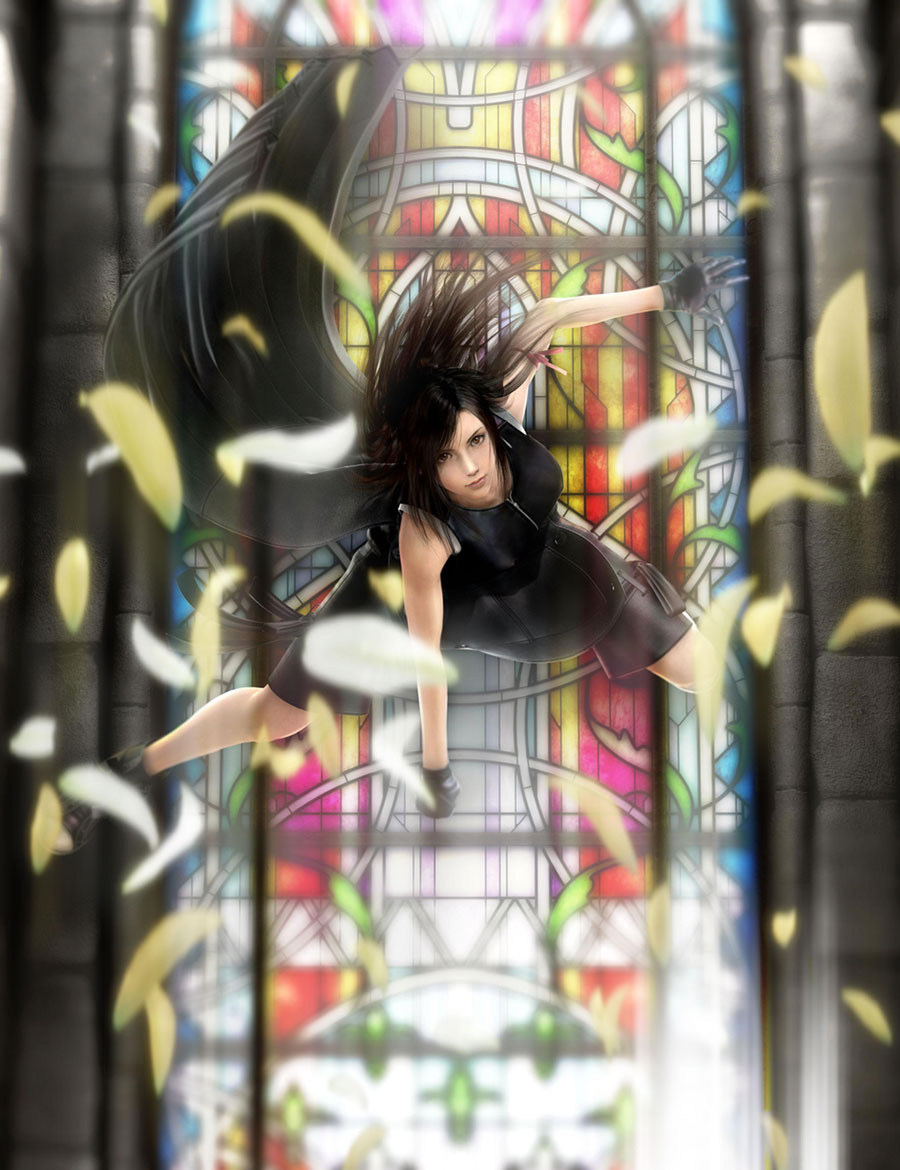 Tifa in Church Art from Final Fantasy VII: Advent Children