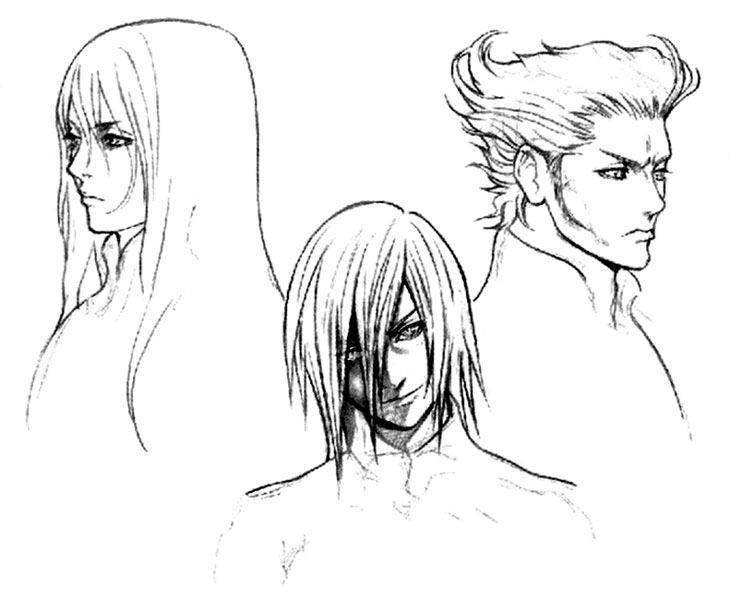 Yazoo, Kadaj, & Loz Sketch from Final Fantasy VII: Advent Children