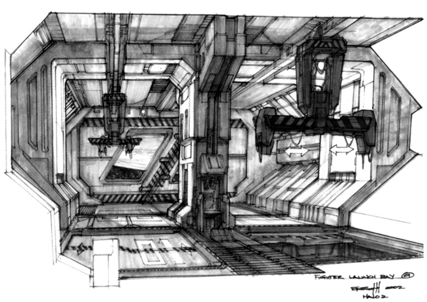 Fighter Launch Bay Art from Halo 2
