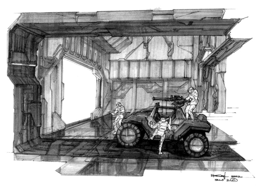 Interior Airlock Art from Halo 2