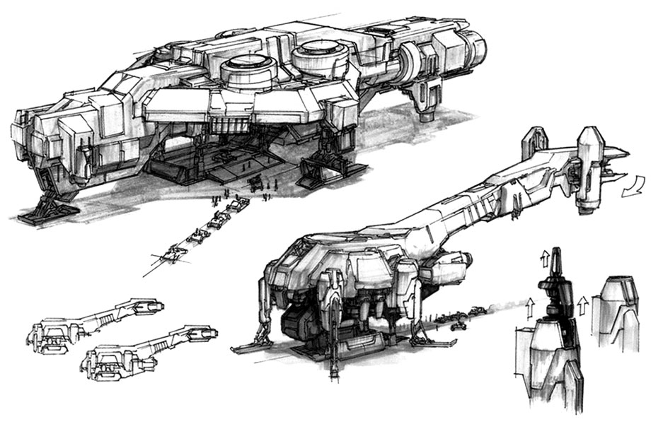Shield Generator Ship Art from Halo 2