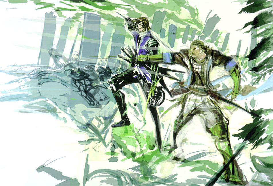 Masamune & Kojuuro Art from Sengoku Basara 2