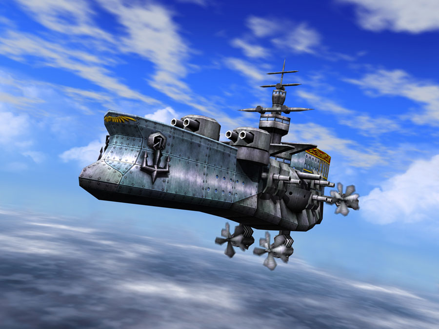 Ship, Valuan Gunboat Art from Skies of Arcadia