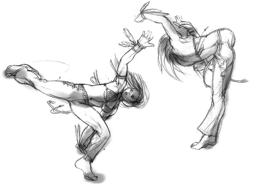 Christie Fighting Actions Art from Tekken 4