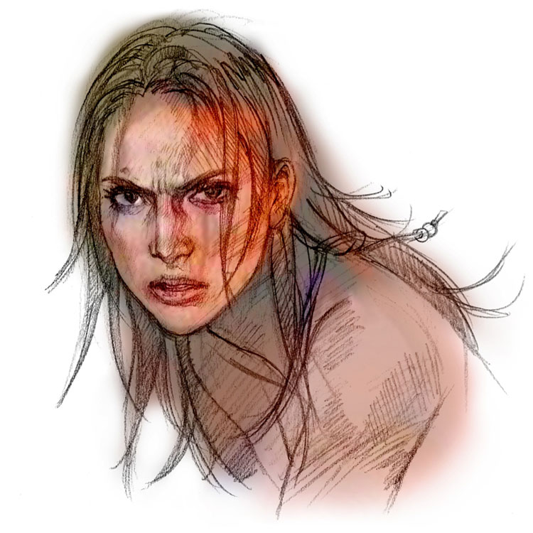 Christie Face Concept Art from Tekken 4