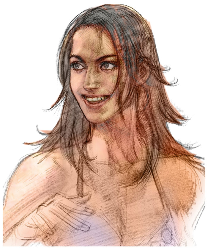 Christie Smiling Concept Art from Tekken 4