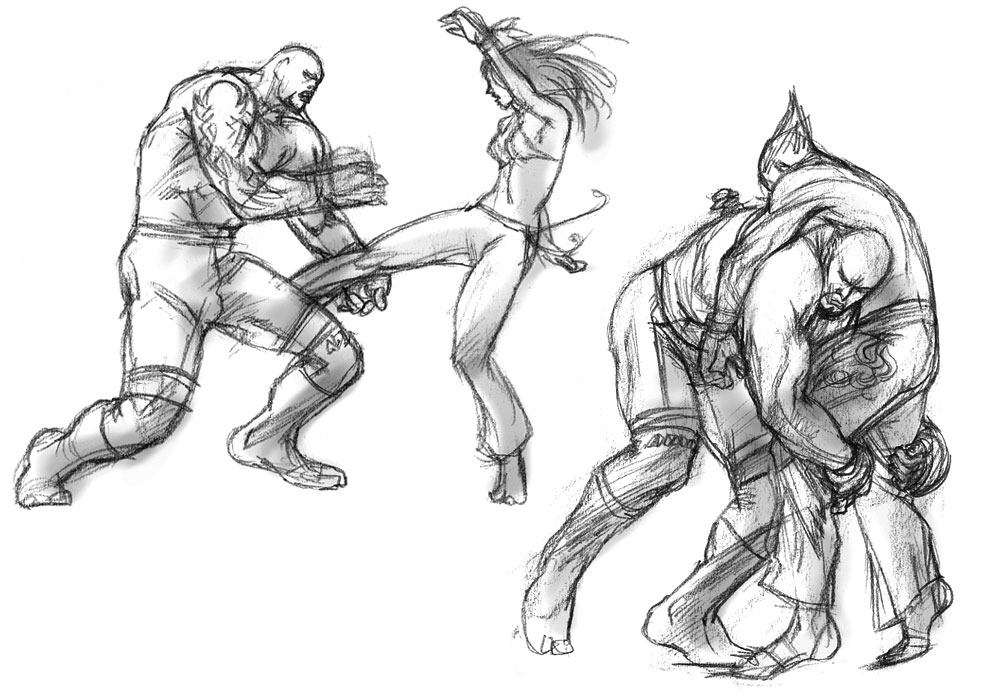 Craig Fighting Actions Art from Tekken 4