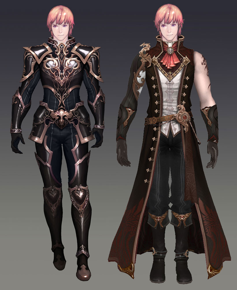 Male Character Costume Designs Art from Aion