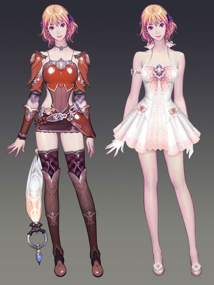 Female Character Costume Designs Art from Aion