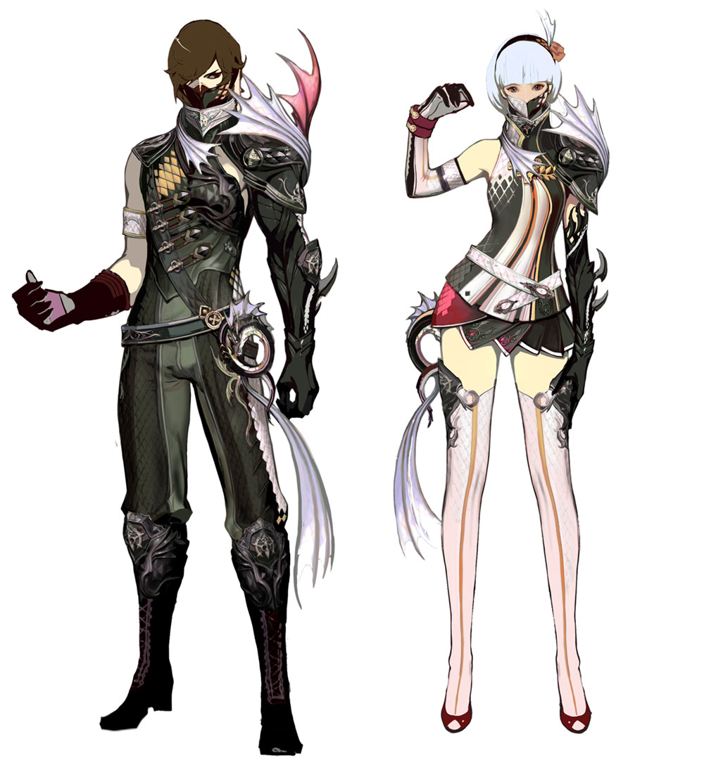 Draconic Crafted Leather Armor Art from Aion