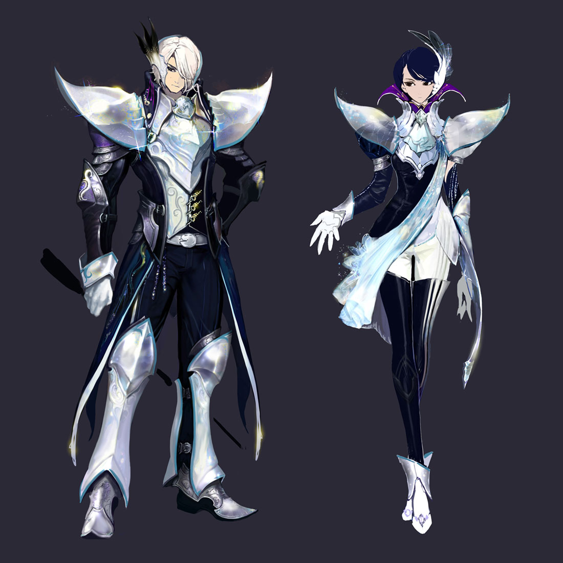Elementis Forest Argent Manor Plate Armor Art from Aion