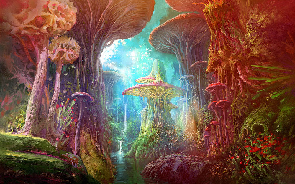 Elysea Fungal Forest Concept Art from Aion