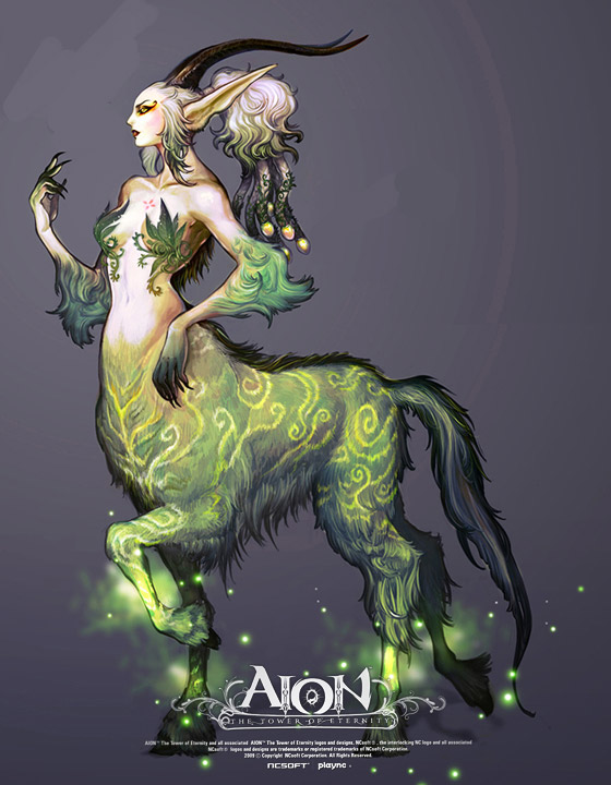 Forest Centaur Female Art from Aion