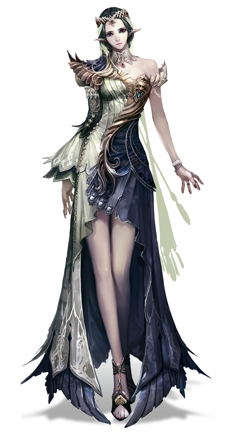 Female Forgotten Abyssal Cloth Armor Art from Aion