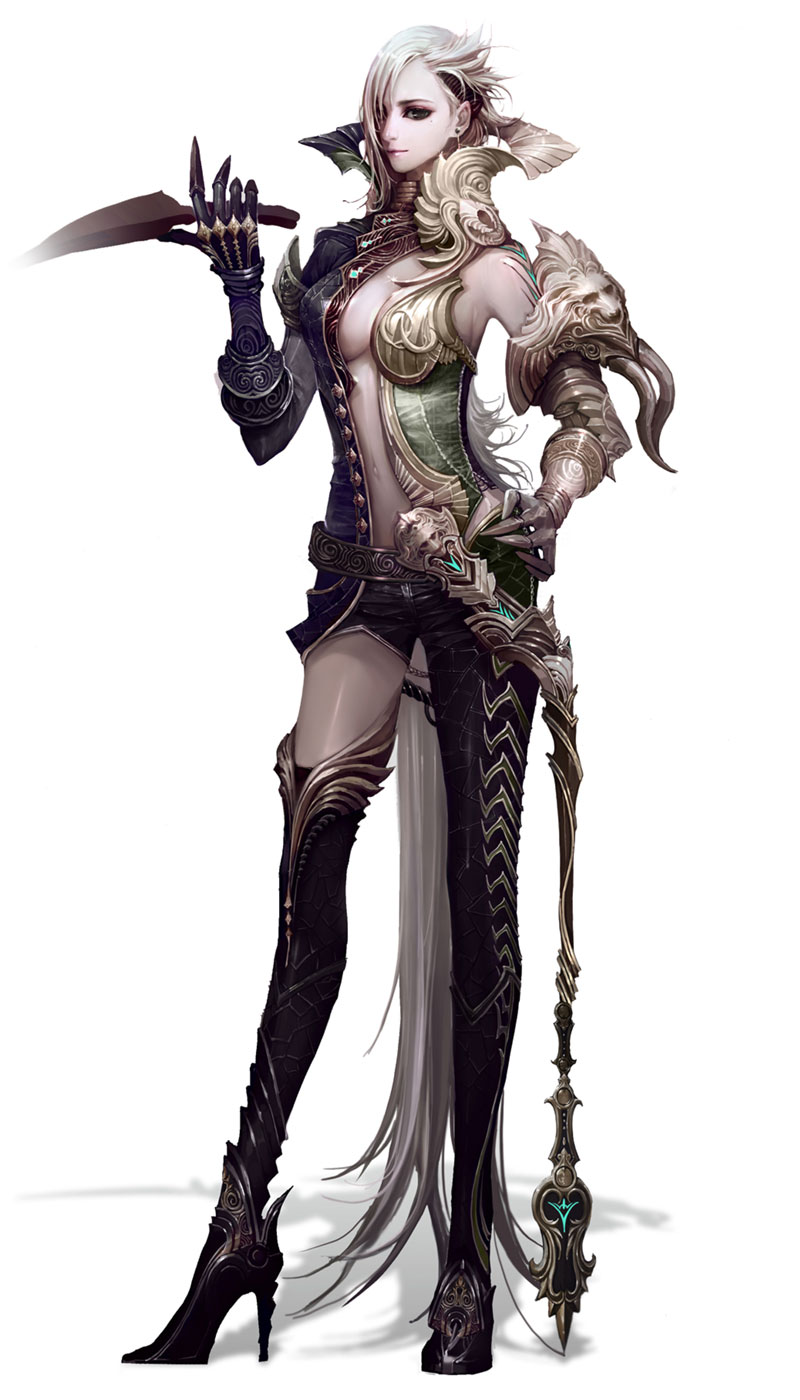 Female Forgotten Abyssal Leather Armor Art from Aion