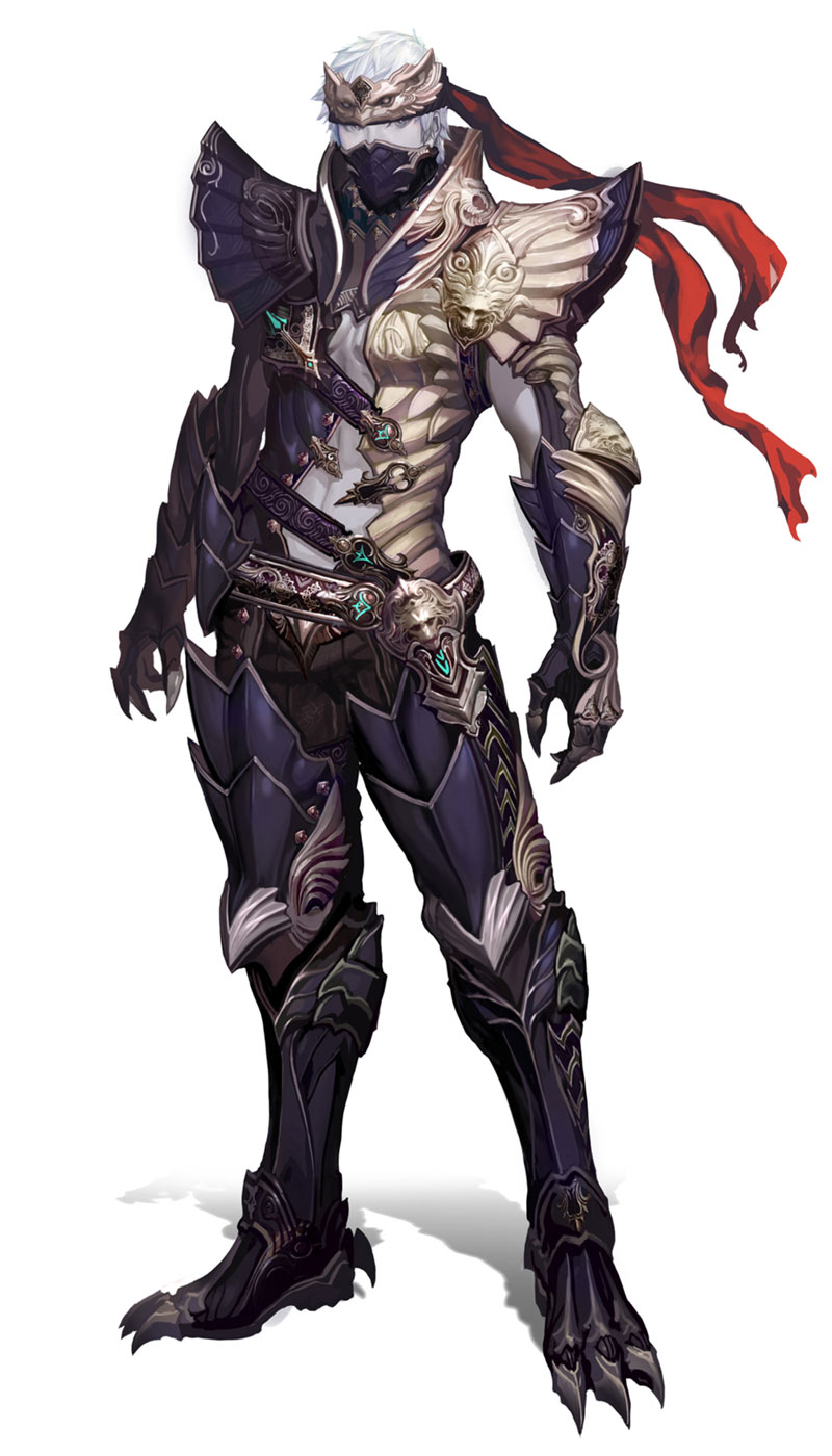 Male Forgotten Abyssal Leather Armor Art from Aion
