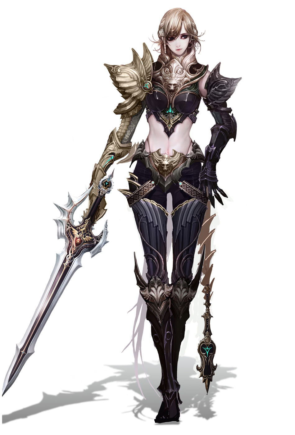Female Forgotten Abyssal Plate Armor Art from Aion