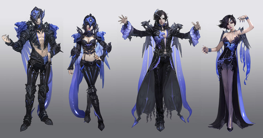 Indigo Phoenix Armor Art from Aion