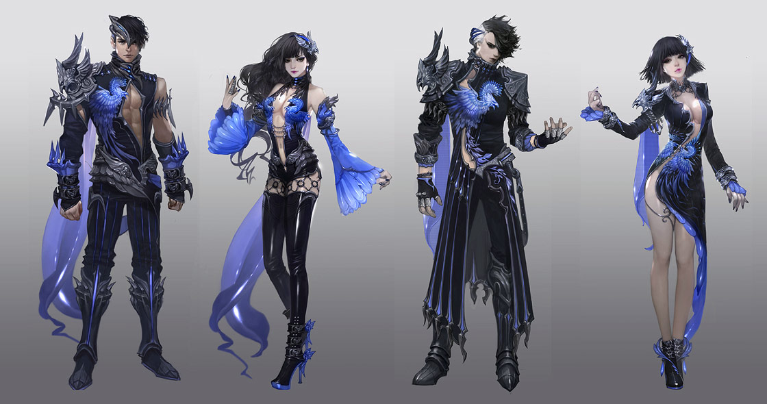 Indigo Phoenix Armor Concept Art from Aion