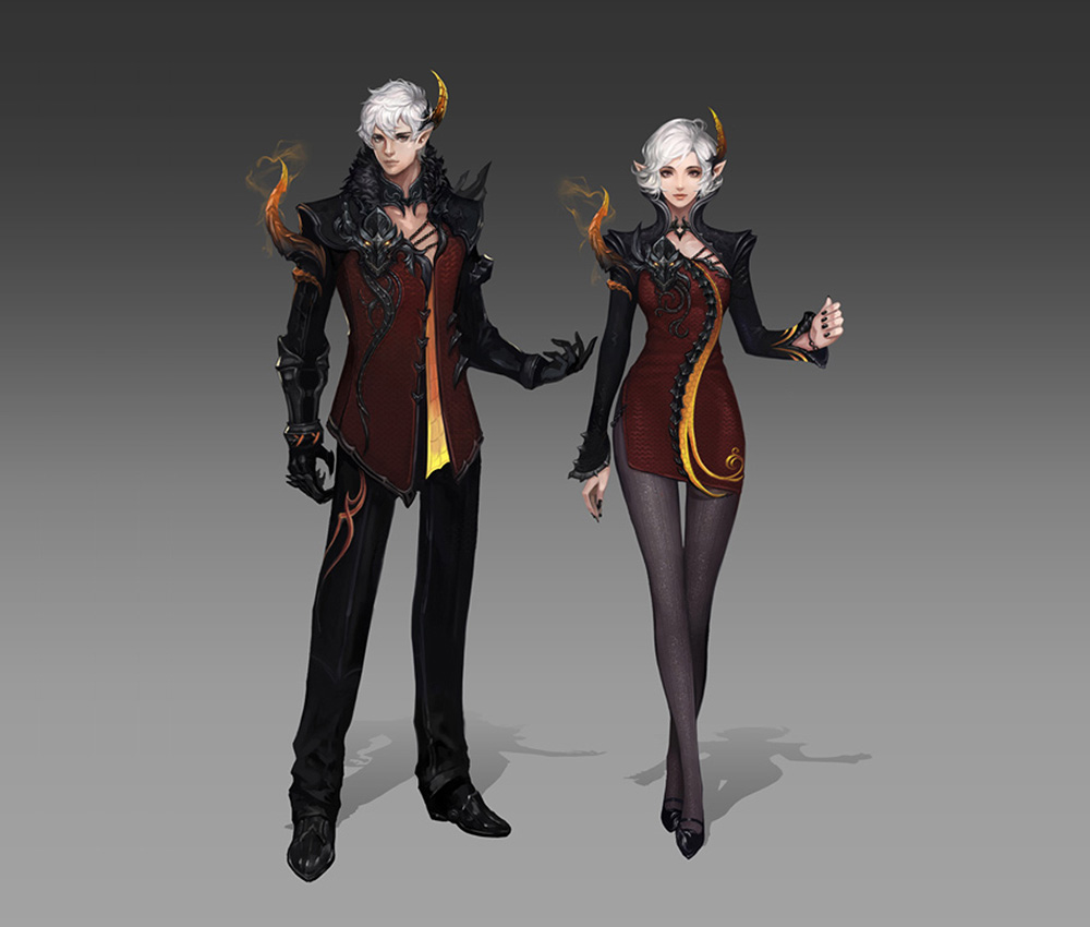 Renewed Dark Poeta Chain Armor Art from Aion