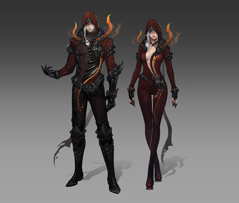 Renewed Dark Poeta Leather Armor Art from Aion