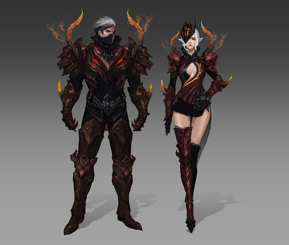 Renewed Dark Poeta Plate Armor Art from Aion