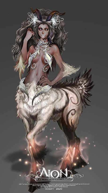 Snow Centaur Female Art from Aion