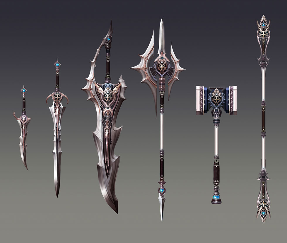 Weapon Designs Artwork from Aion