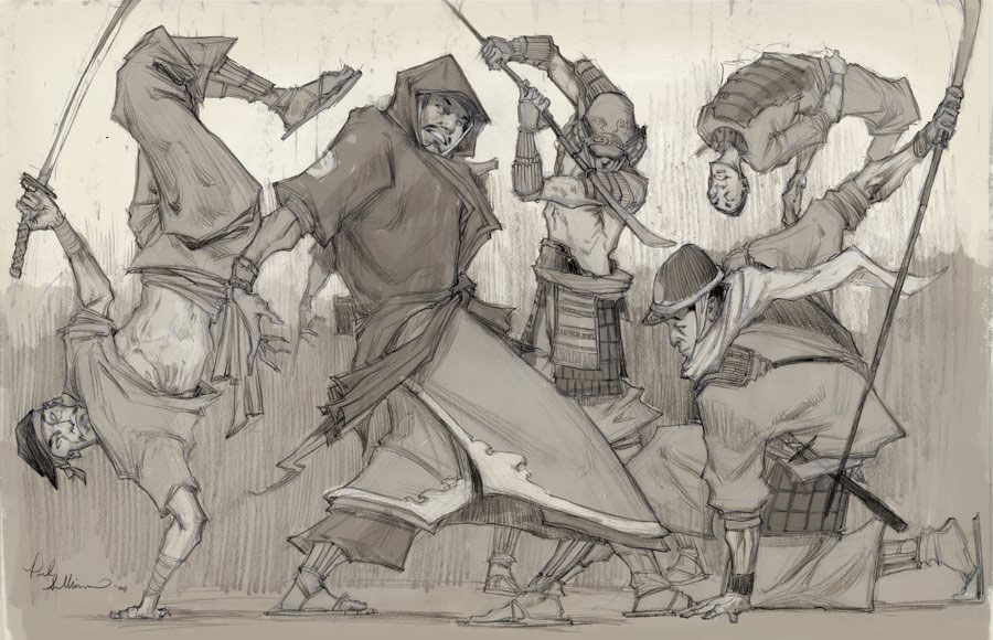Furious Five Clan Concept Art from Afro Samurai