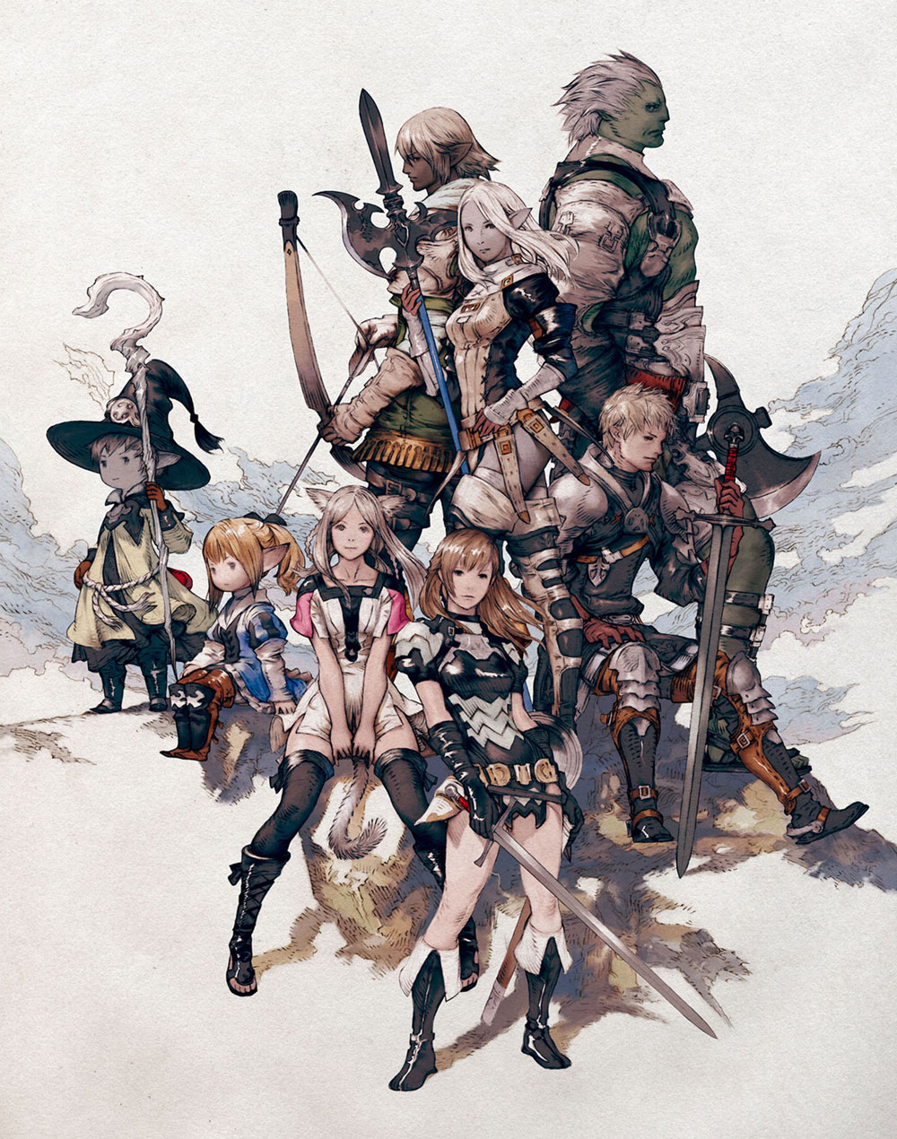 Character Races Illustration from Final Fantasy XIV