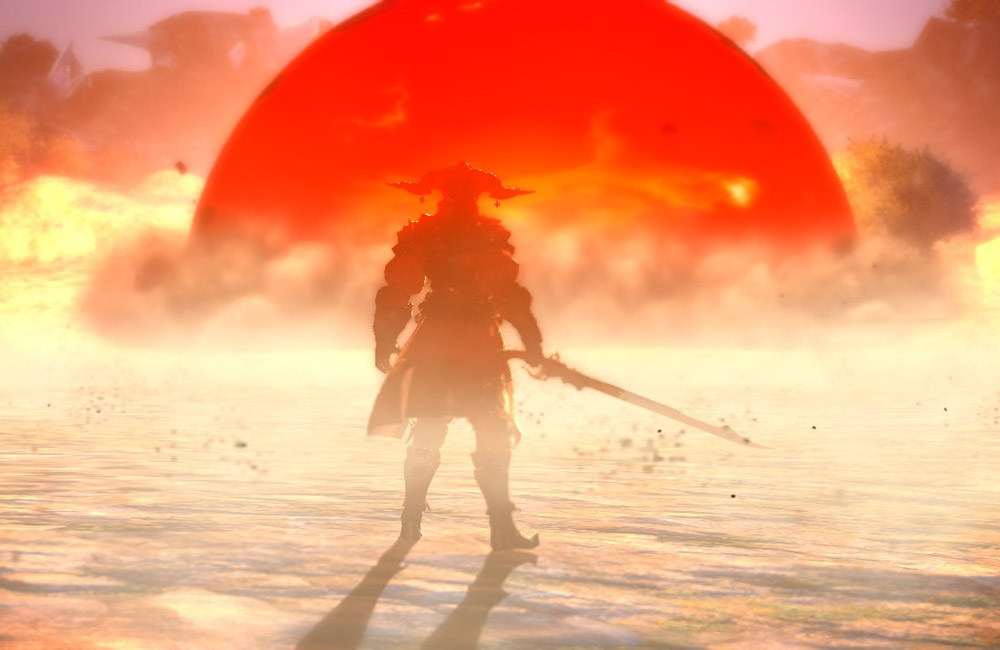 Gaius and Imperial Dreadnaught Explosion Art from Final Fantasy XIV