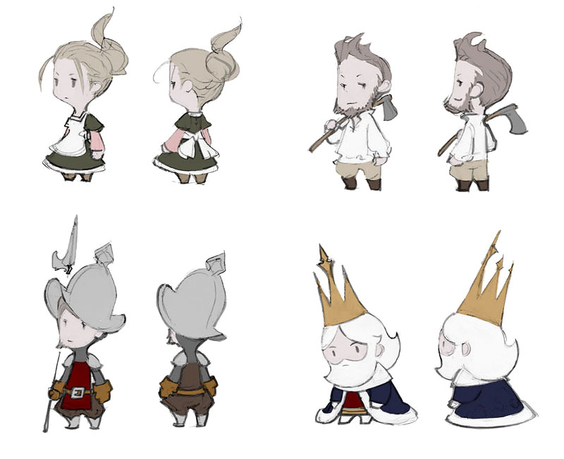 Character Designs from Final Fantasy: The 4 Heroes of Light