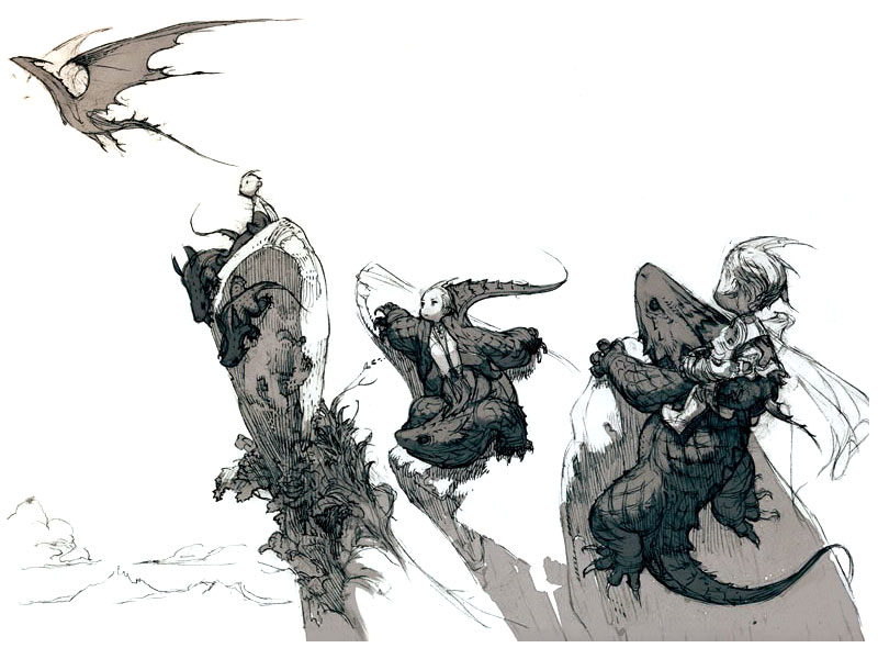 Heroes Illustration from Final Fantasy: The 4 Heroes of Light