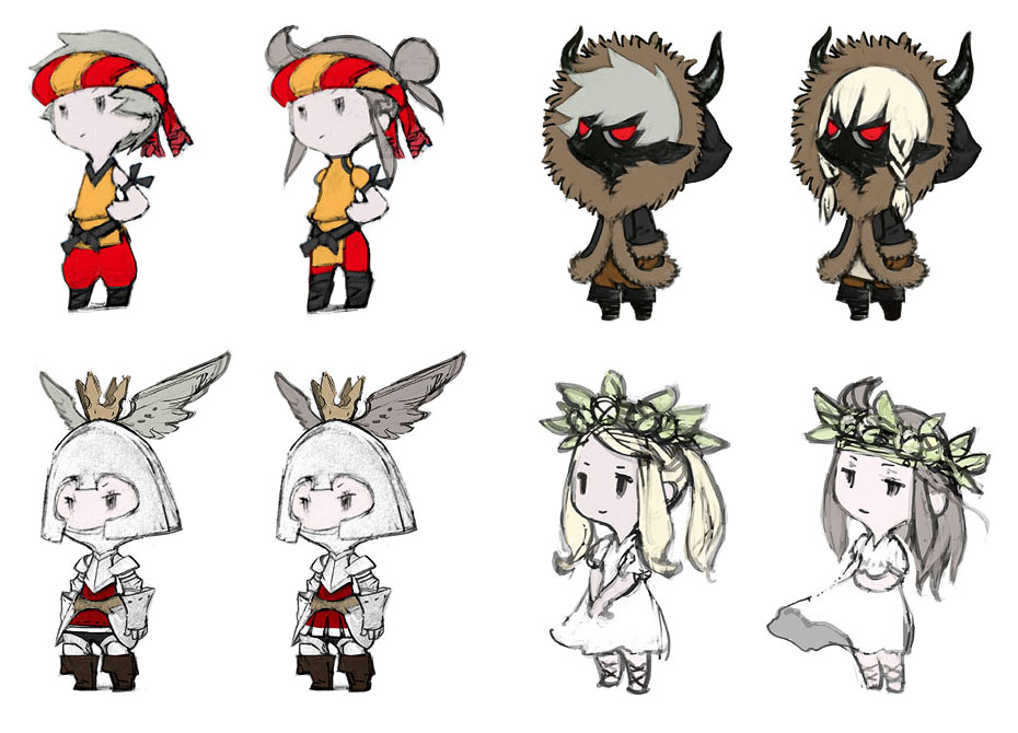 Monk, Beastmaster, Knight, & Poet Jobs from Final Fantasy: The 4 Heroes of Light