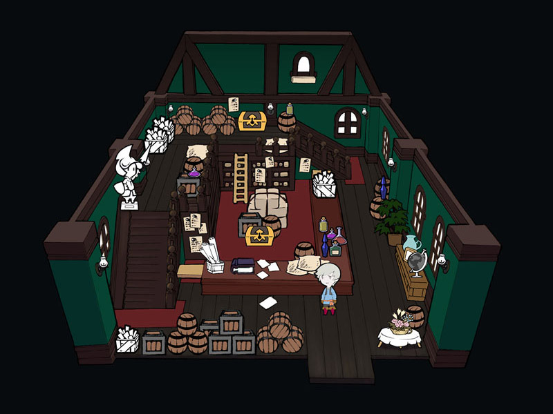 Urbeth Room Interior Art from Final Fantasy: The 4 Heroes of Light