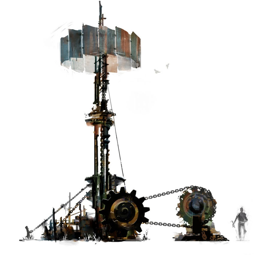 Charr Rural Windmill Art from Guild Wars 2