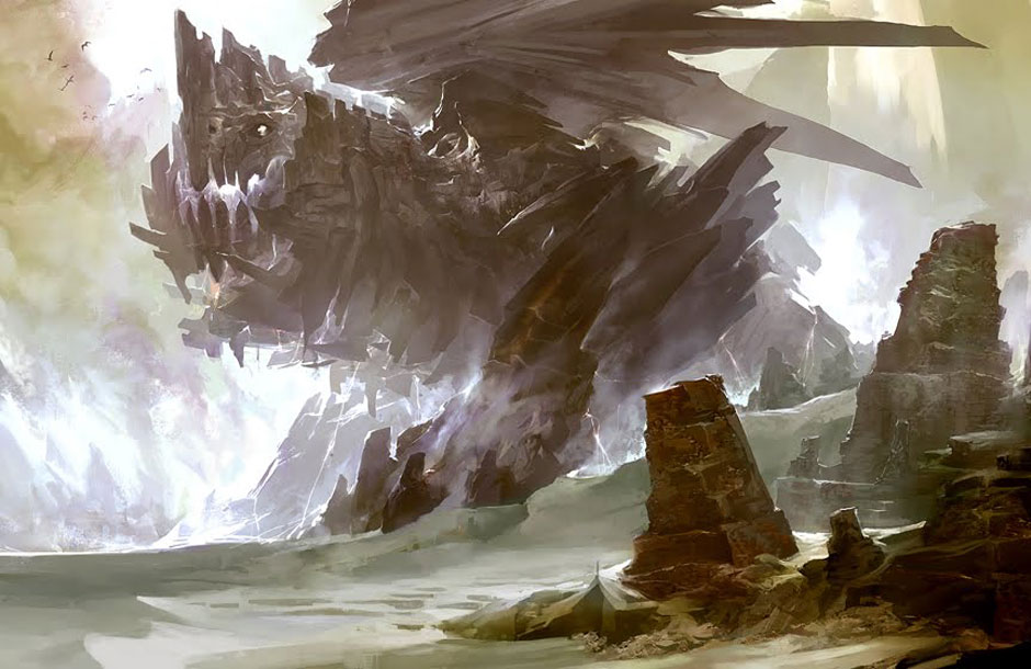 Rock Dragon Art from Guild Wars 2
