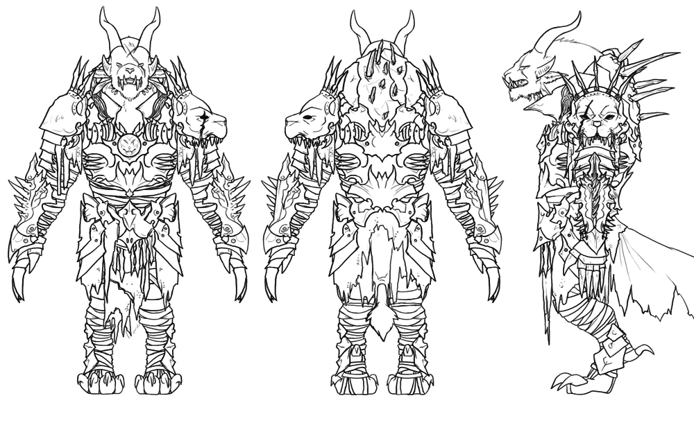 Charr Armor Sketches from Guild Wars 2