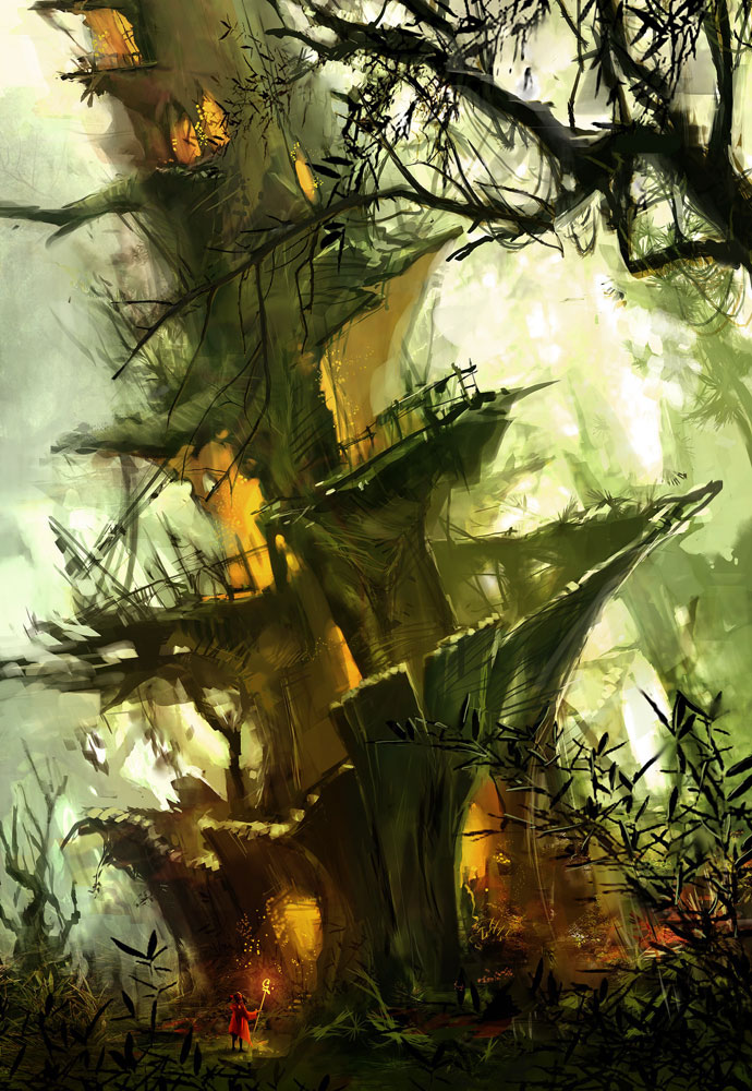 Sylvari Tree House Art from Guild Wars 2