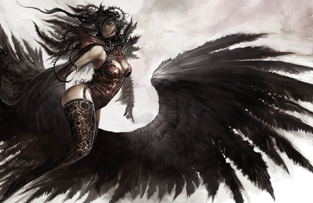 Winged Female Art from Guild Wars 2