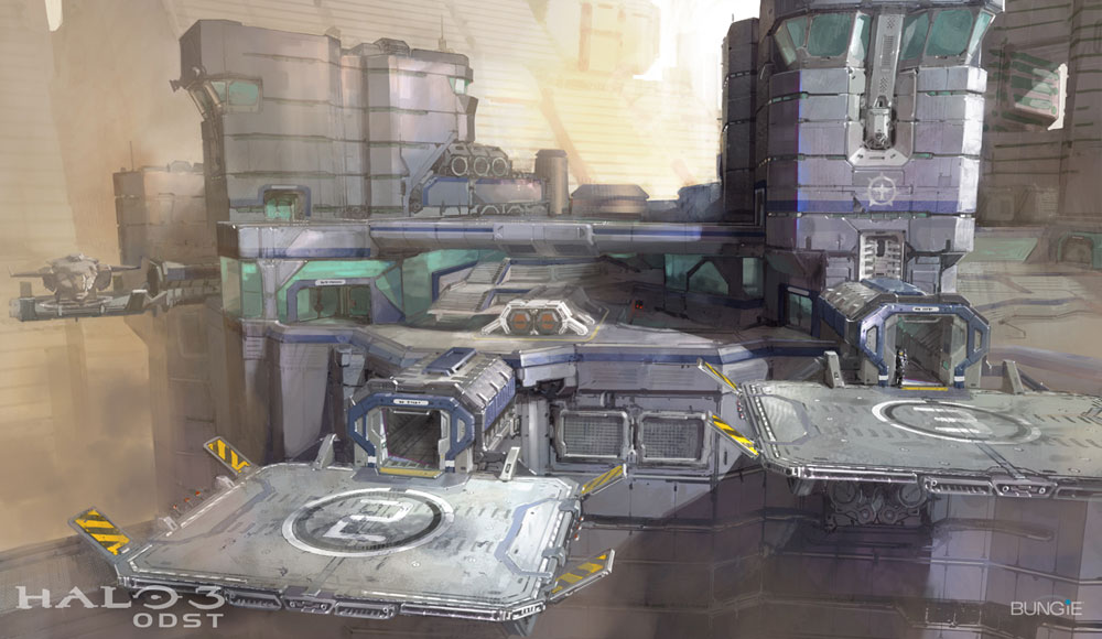 Landing Pads Art from Halo 3: ODST