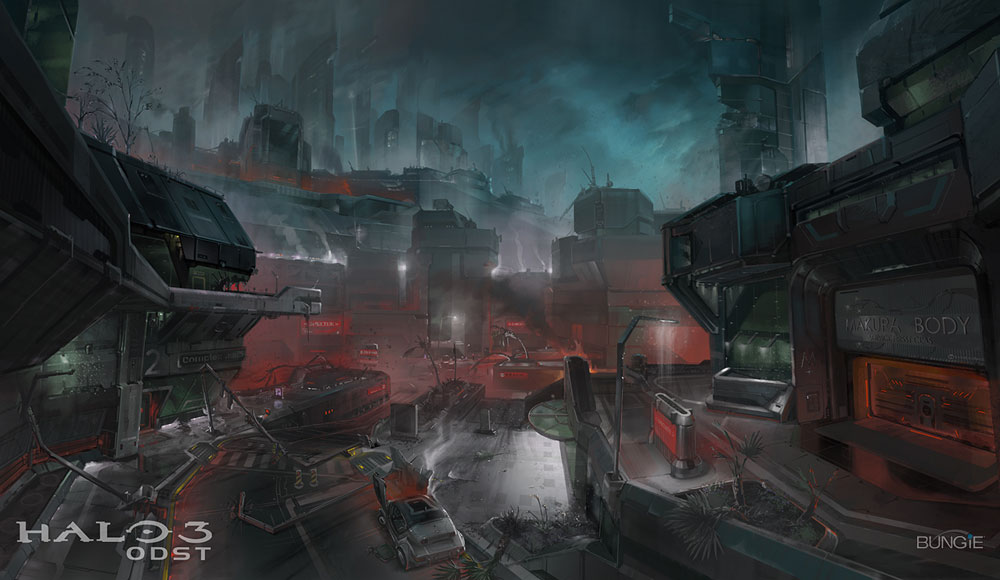 Mombasa Ruined Street Art from Halo 3: ODST