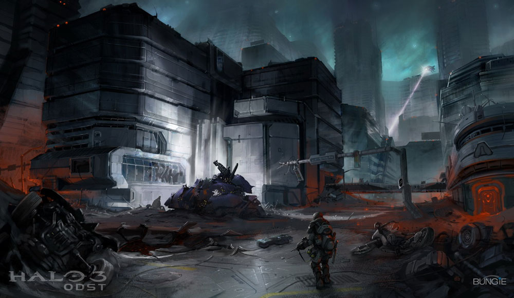 Mombasa Battle Aftermath Art from Halo 3: ODST