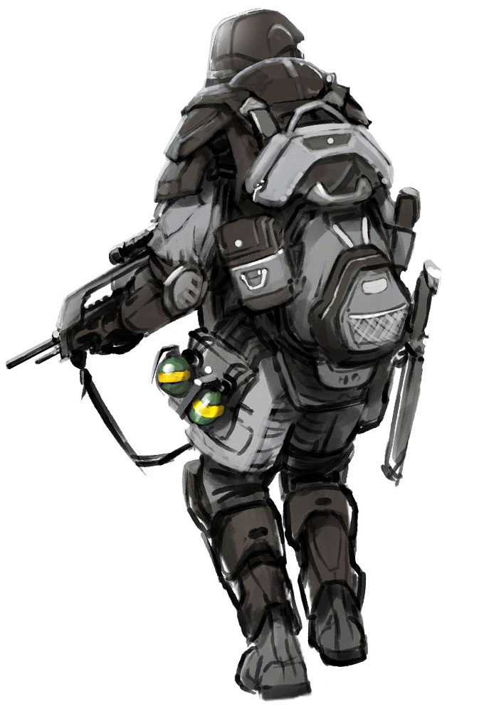 Soldier Backpack Concept Art from Halo 3: ODST